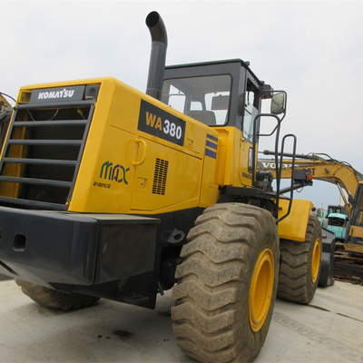 Δοκιμαστικό φορτιστή τροχών Komatsu WA380 Χρησιμοποιούμενο φορτιστή δευτερεύοντες φορτιστές εμπρός 20 τόνων ονομαστικό φορτίο