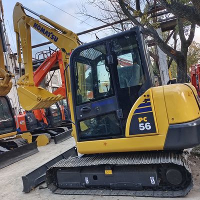 Μικρός εξορυκτής 5 τόνων Komatsu PC56-7 PC55MR-5 Mini Crawler Excavator με κινητήρα S4D87E-1