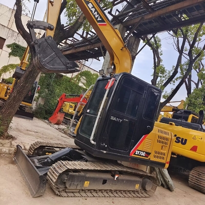 Χρησιμοποιούμενος Sany sy75c εκσκαφέας Καλή κατάσταση 7,5 τόνων εκσκαφέας για κατασκευαστικά έργα